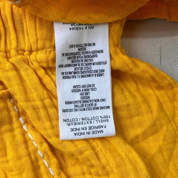 Avec Les Filles 2 Piece Gauze Set Button Front Shirt Drawstring Shorts Medium - Picture 4 of 6